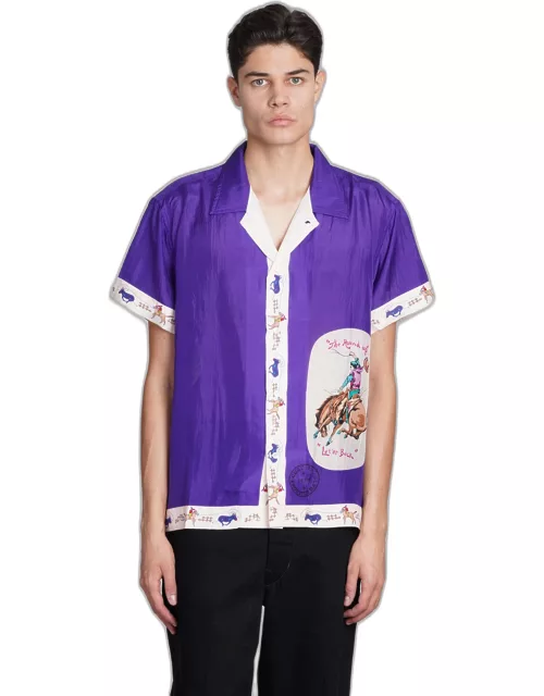 Bode Shirt In Viola Silk