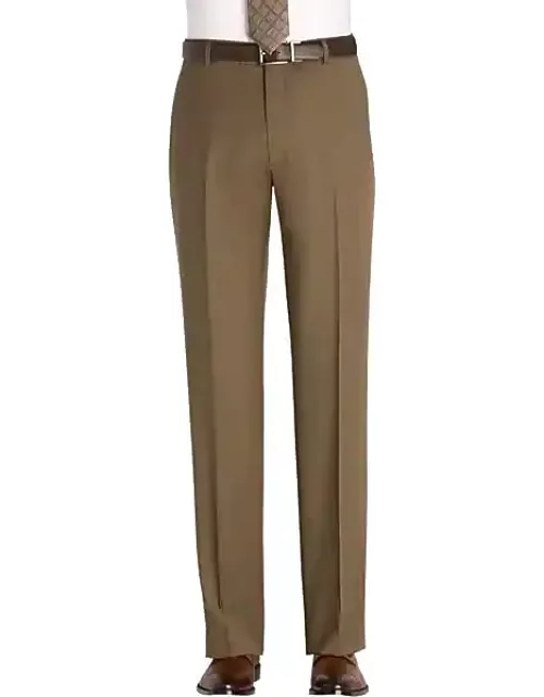 Awearness Kenneth Cole Men's Modern Fit Wool Dress Pants Taupe