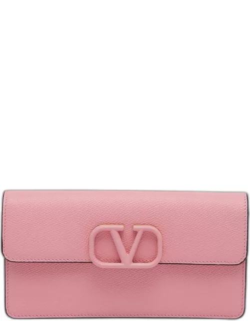 VLOGO Flap Leather Wallet on Chain
