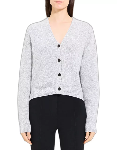Cropped Cashmere and Wool Boucle Cardigan