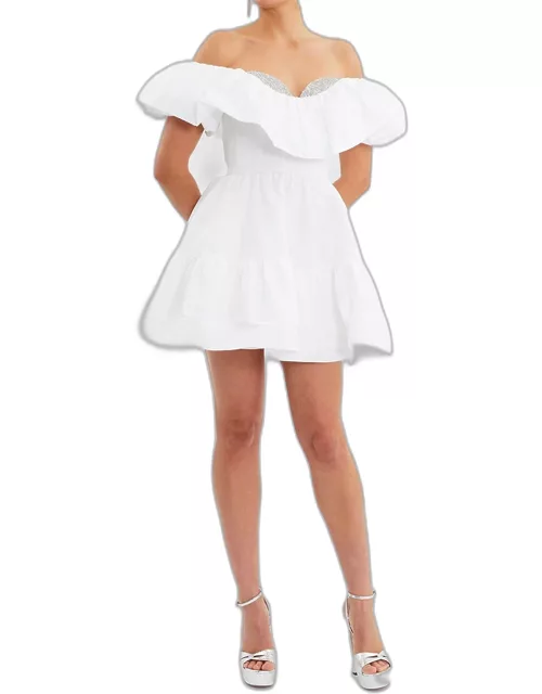 Mallory Off-Shoulder Fit-&-Flare Mini Dres
