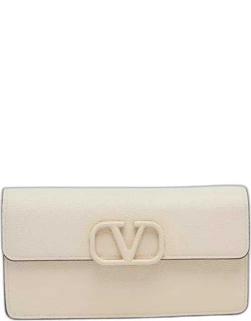 VLOGO Flap Leather Wallet on Chain