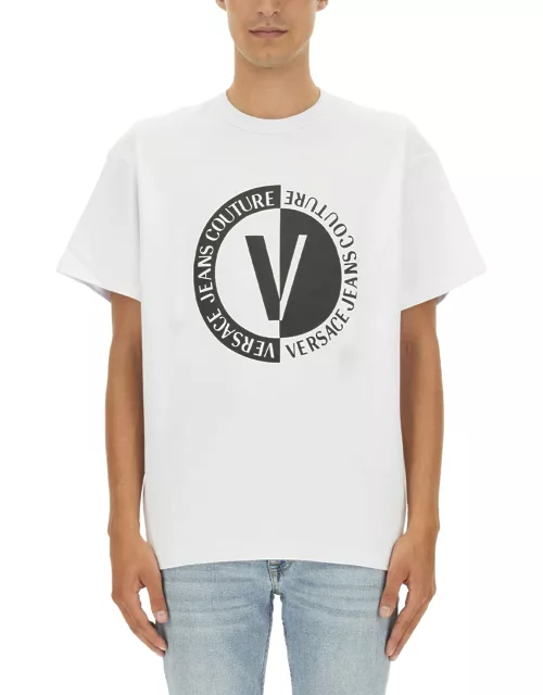 versace jeans couture logo print t-shirt