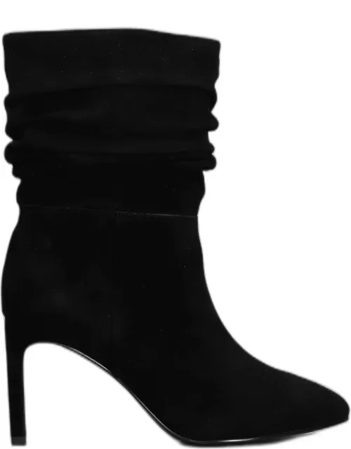 Bibi Lou High Heels Ankle Boots In Black Suede