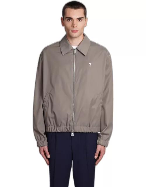 Ami Alexandre Mattiussi Casual Jacket In Taupe Polyamide