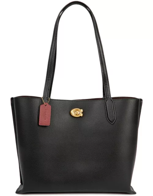 Coach Willow Leather Tote, Tote Bag, Leather, Black