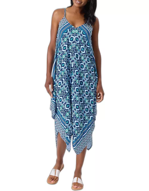 Ikat Engineered Scarf Beach/Coverup Dres