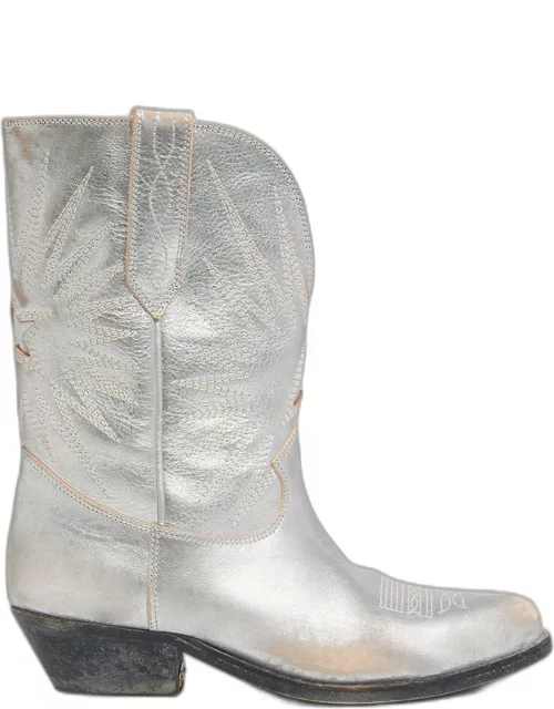 Wish Star Metallic Distressed Cowboy Boot