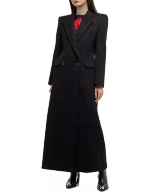 Tailored Double-Breasted Long Coat