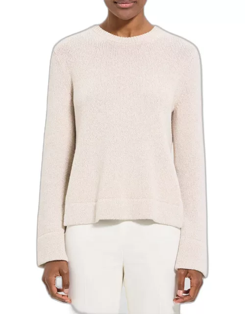 Wool and Cashmere Boucle Side-Split Sweater