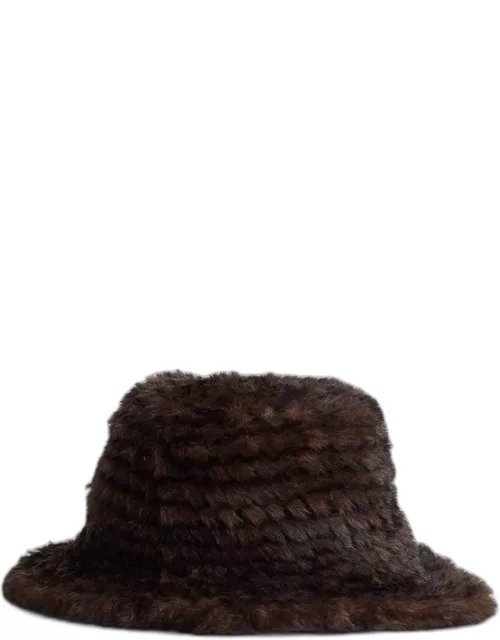 Knitted Faux Fur Bucket Hat