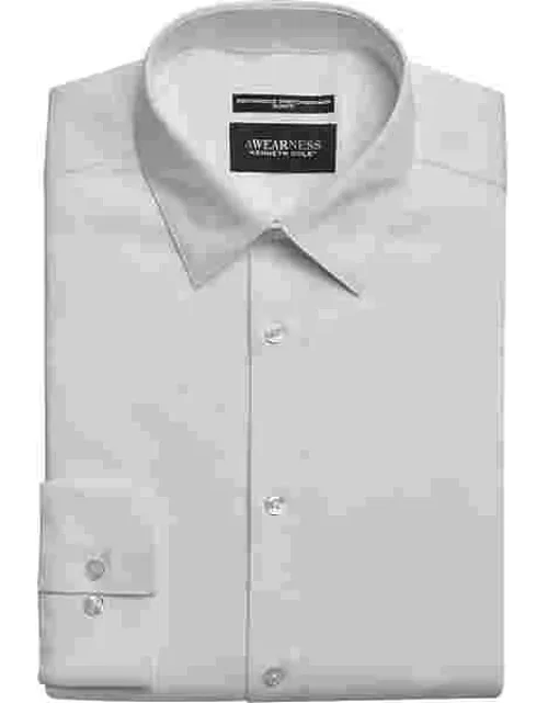 Awearness Kenneth Cole Men's Ultimate Performance Slim Fit Point Collar Dress Shirt White Solid