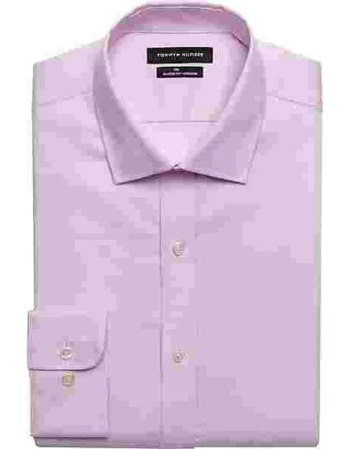 Tommy Hilfiger Men's Flex Classic Fit Dress Shirt Pink Solid