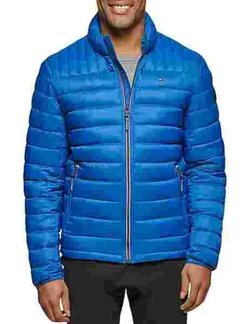 Tommy Hilfiger Men's Modern Fit Packable Puffer Jacket New Orng Blue