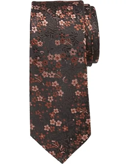 Egara Men's Narrow Petite Floral Tie Brown