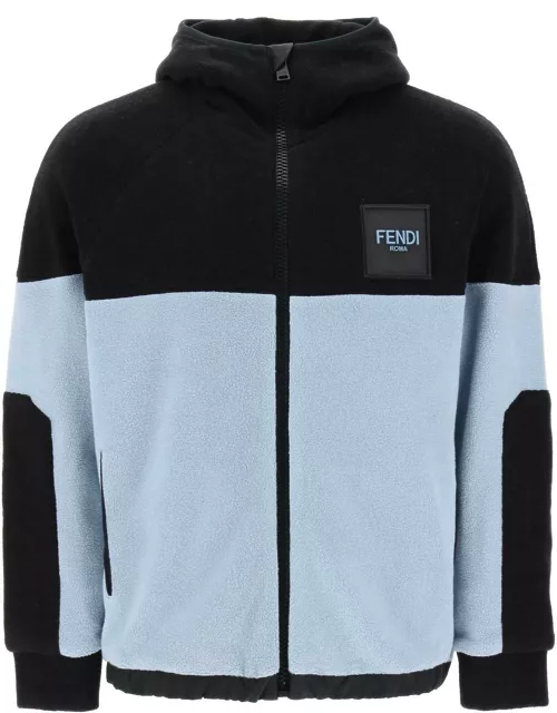 FENDI Two-tone fleece hoodie