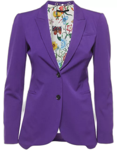 Gucci Dark Purple Wool Blend Single Breasted Blazer
