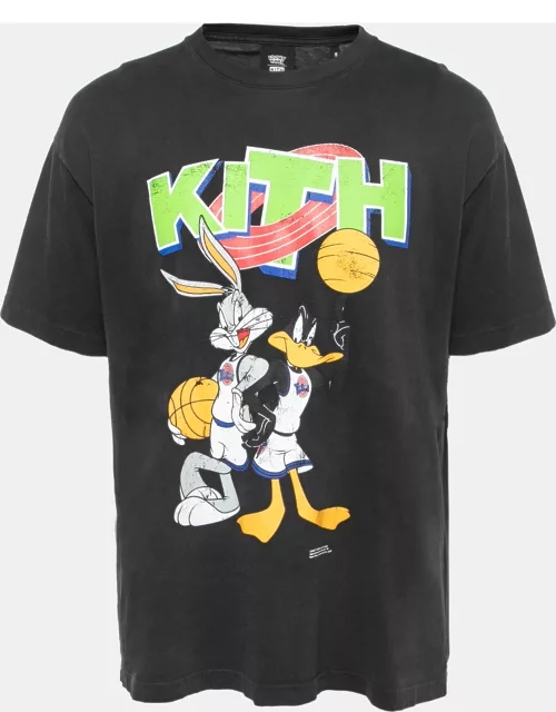 Kith X Looney Tunes Black Printed Cotton Crew Neck T-Shirt