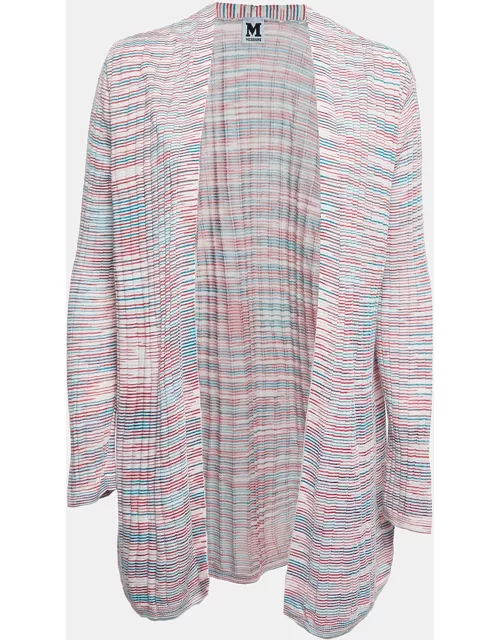 M Missoni Multicolor Patterned Knit Open Front Cardigan