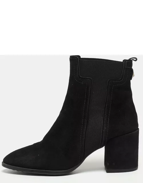 Tod's Black Suede Ankle Boot