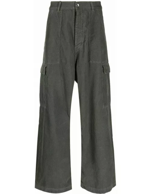 Cargo-pocket corduroy wide-leg trouser