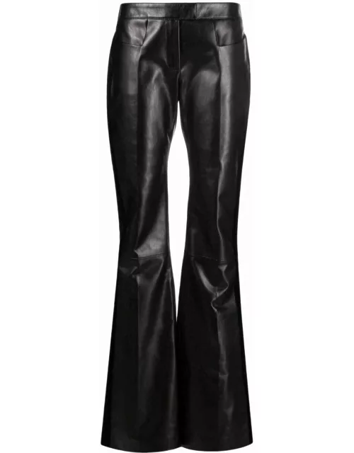 Flared leather trouser