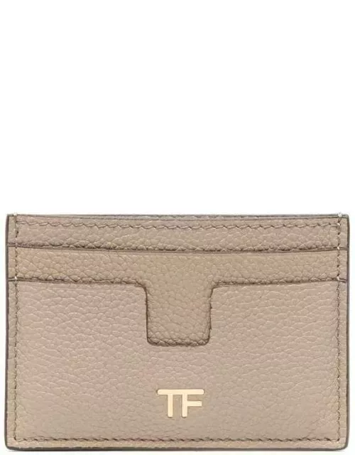 TF-plaque leather cardholder