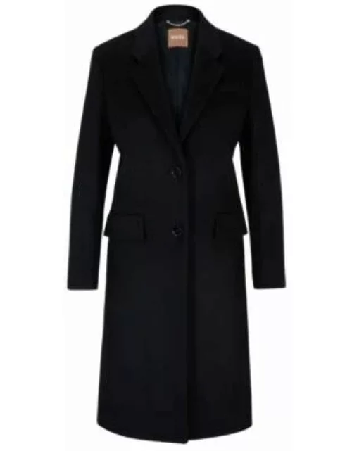 Slim-fit coat in wool and cashmere- Dark Blue Women's Formal Coat