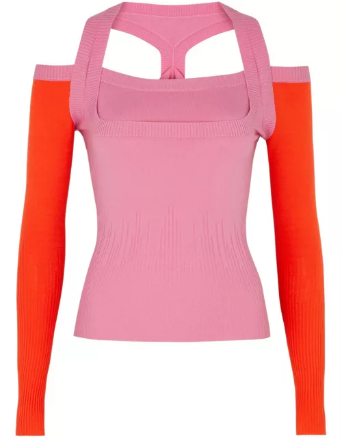 Gimaguas Latte Cut-out Knitted Jumper - Pink - L (UK14 / L)