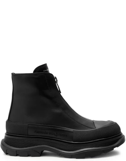 Alexander Mcqueen Logo Leather Ankle Boots - Black - 37 (IT37 / UK4)