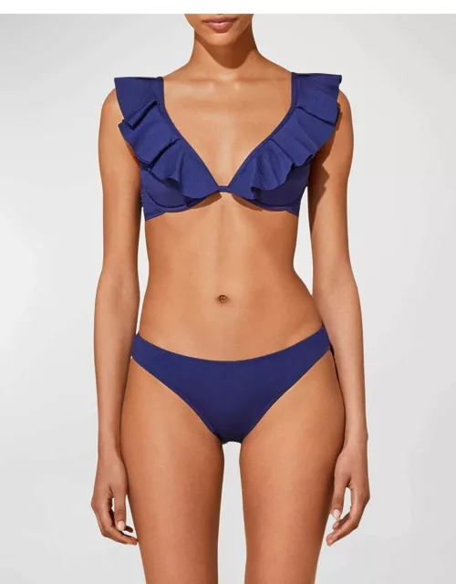 Solid Flutter Bikini Top