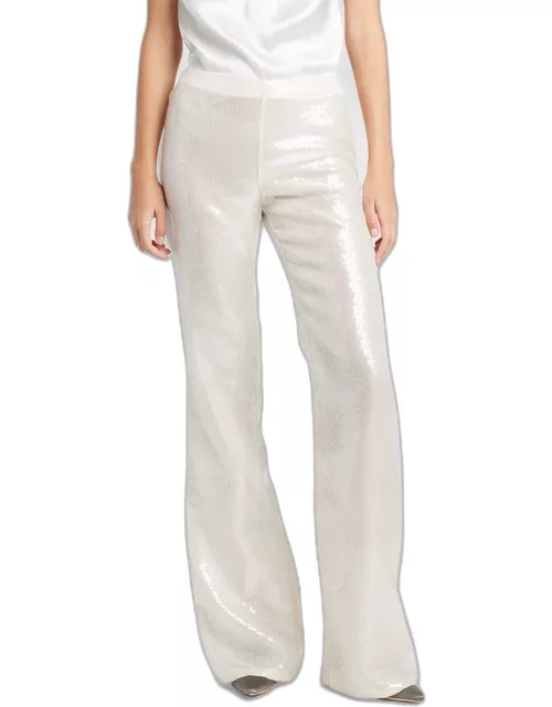 Sequined Flare Trouser