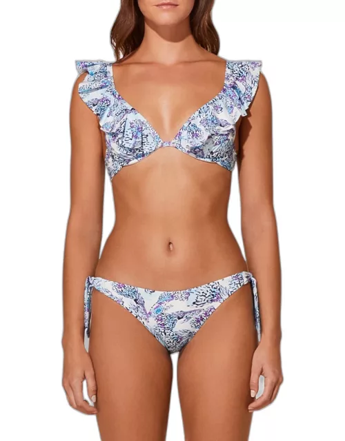 Isadora Fish-Print Bikini Top