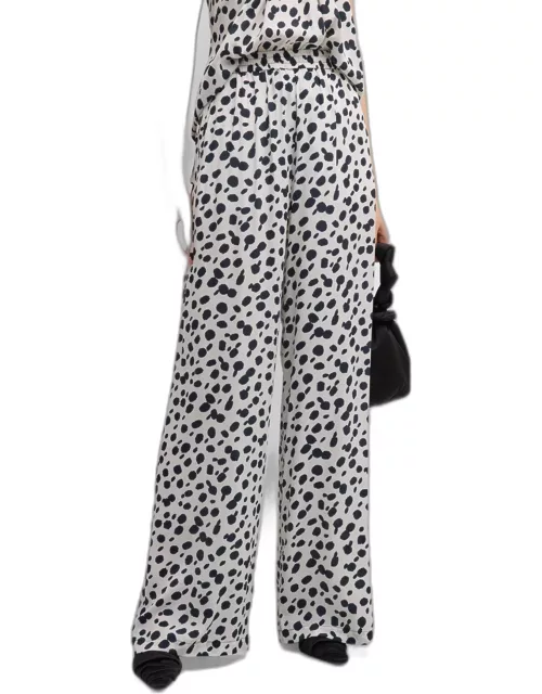 Cheetah-Print Relaxed Wide-Leg Pull-On Pant