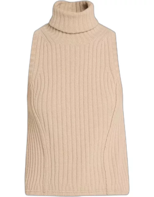 Tilda Cashmere and Wool Sleeveless High-Neck Top
