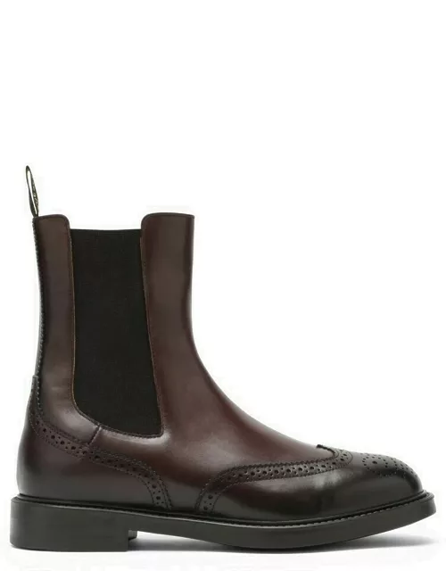 Ebony/black leather boot