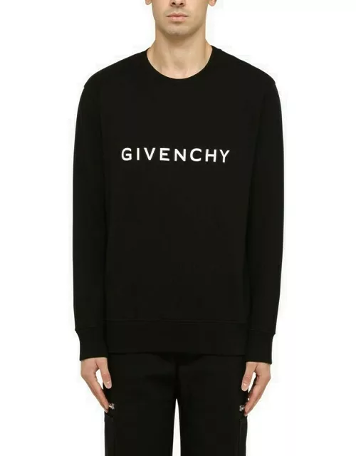 Black logoed crew-neck sweatshirt