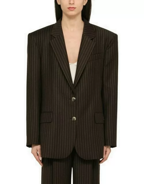 Brown wool pinstripe jacket