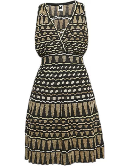 M Missoni Black/Gold Lurex Knit Razer Back Mini Dress