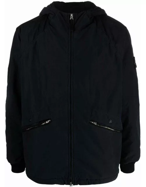 Compass-motif hooded jacket