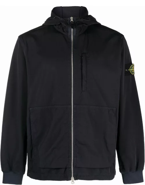 Compass-patch hooded jacket