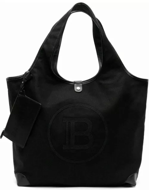 Logo-embroidered cotton tote bag