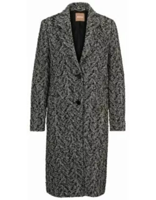 Slim-fit coat in a structured cotton blend- Patterned Women's Formal Coat