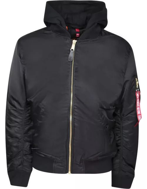 Alpha Industries Ma-1 Zh Hooded Black Bomber Jacket