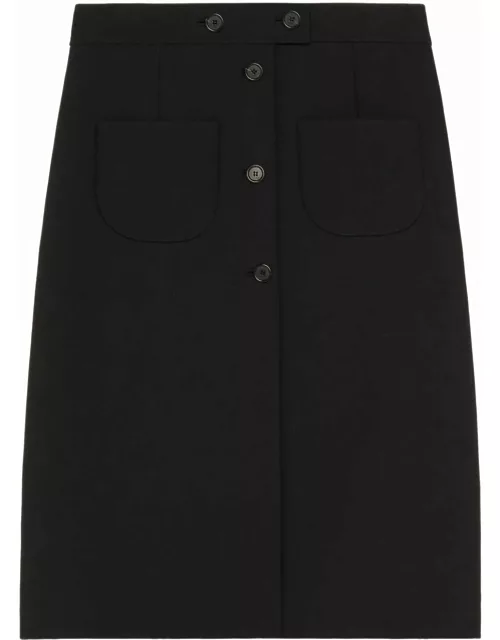 Courrèges Double Pockets Crepe Skirt