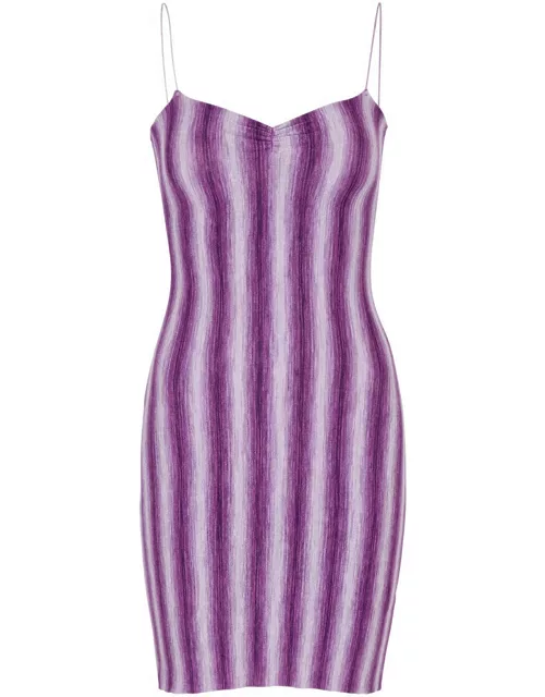 Gimaguas Simi Striped Stretch-knit Mini Dress - Lilac - L (UK14 / L)
