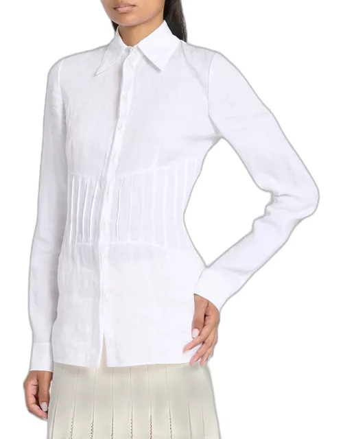 Duff Pleated Linen Top