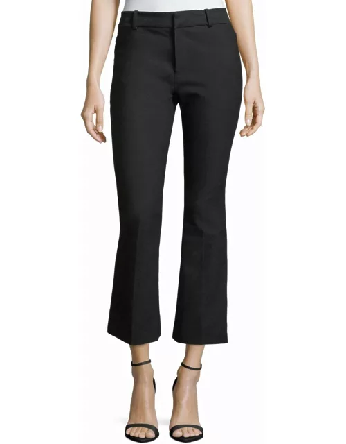 Stretch-Cotton Cropped Flare Trouser