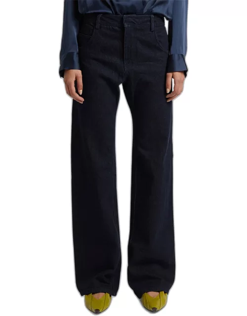 High-Rise Reconstructed Straight-Leg Jean