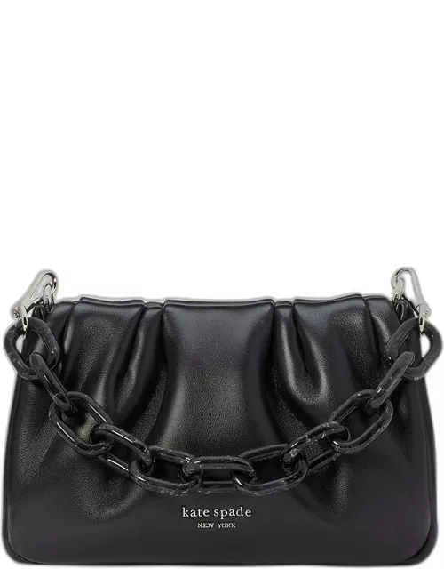 ruched leather crossbody bag